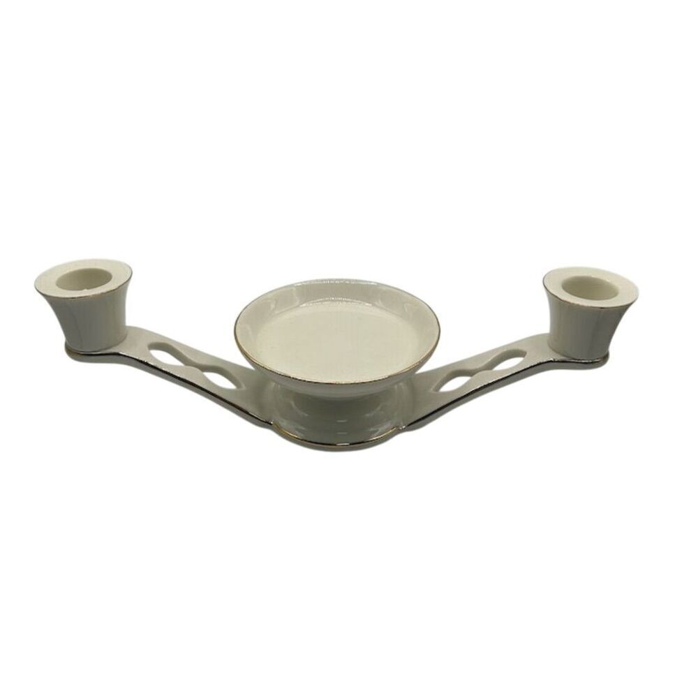 Mikasa Wedding Bells Porcelain Unity Candle Holder 22KT Gold Accents Standard